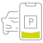Icon mit Auto und Smartphone illustriert das Thema "Floating-Car-Daten"